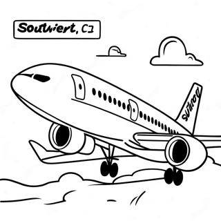 Page A Colorier Dun Avion De Southwest Airlines En Vol 57163-47488