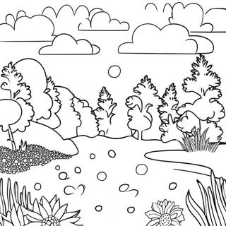 Page A Colorier Scene De Nature En Pointillisme 57172-47556