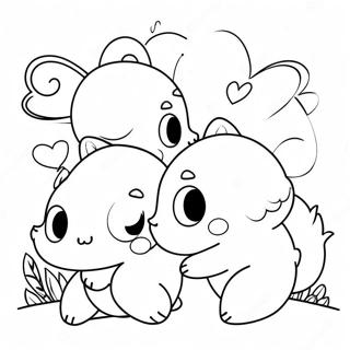 Page A Colorier Fluvsies Mignons Jouant Ensemble 57213-47600