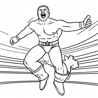 Page A Colorier De Lutteur Wwe Dynamique Sautant 57243-47621