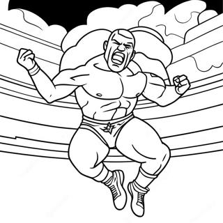 Page A Colorier De Lutteur Wwe Dynamique Sautant 57243-47622