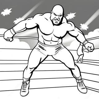 Page A Colorier De Lutteur Wwe Dynamique Sautant 57243-47624