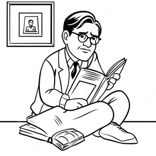 Page A Colorier Atticus Finch Lisant Un Livre 57324-47678