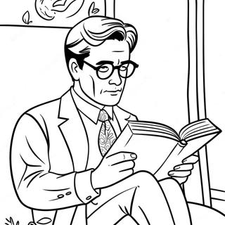 Page A Colorier Atticus Finch Lisant Un Livre 57324-47679