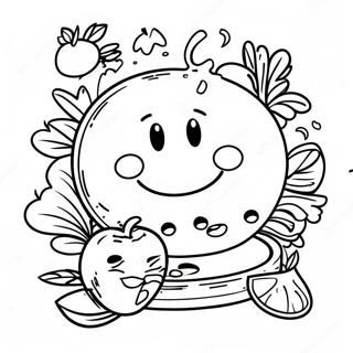 Page A Colorier De Macaroni Au Fromage Avec Un Visage Souriant 57415-47743