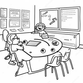 Page A Colorier Salle De Classe De Test Detat Amusante 57555-47865