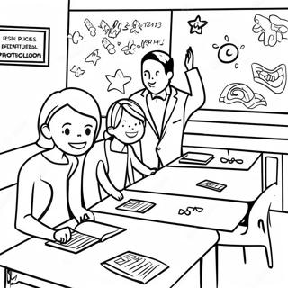 Page A Colorier Salle De Classe De Test Detat Amusante 57555-47866