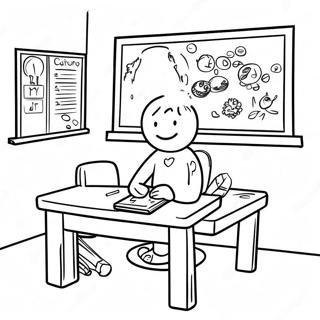 Page A Colorier Salle De Classe De Test Detat Amusante 57555-47868