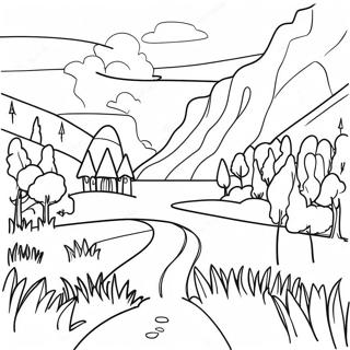 Page A Colorier Dun Beau Paysage Suedois 57605-47895