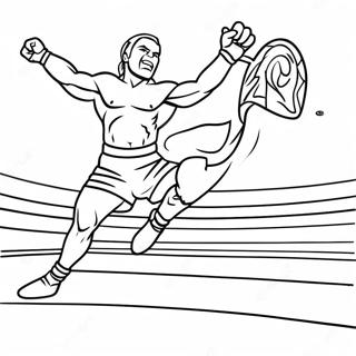 Page A Colorier De Lutteuse Wwe Sautant Sur Un Adversaire 5764-4614