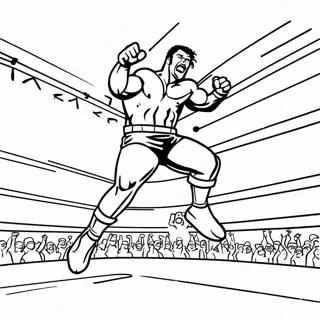 Page A Colorier De Lutteuse Wwe Sautant Sur Un Adversaire 5764-4615