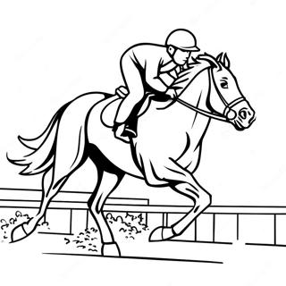 Page A Colorier Dun Jockey Excitant Montant Un Cheval Au Galop 57755-48019