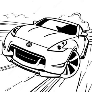 Page A Colorier De La Nissan 370z En Mouvement 57845-48085