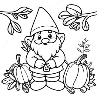 Gnome D'automne Pages À Colorier