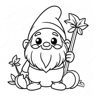 Page A Colorier De Gnome Dautomne Mignon Avec Citrouille 5785-4621