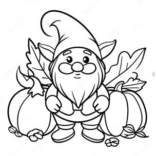 Page A Colorier De Gnome Dautomne Mignon Avec Citrouille 5785-4622