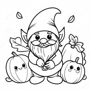 Page A Colorier De Gnome Dautomne Mignon Avec Citrouille 5785-4624