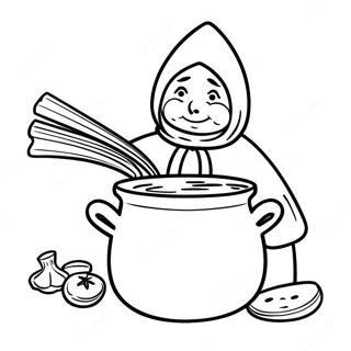 Strega Nona Avec Une Casserole De Pates A Colorier 57875-48117