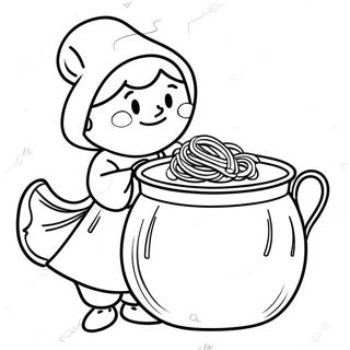 Strega Nona Avec Une Casserole De Pates A Colorier 57875-48119