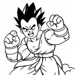 Page A Colorier De Gohan En Pose De Bataille Epique 57945-48165