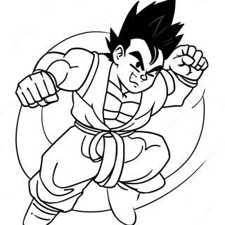 Page A Colorier De Gohan En Pose De Bataille Epique 57945-48167