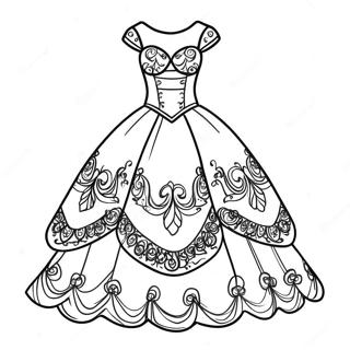 Page A Colorier De Robe Elegante De Quinceanera 58035-48237