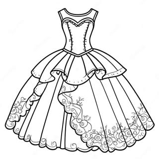 Page A Colorier De Robe Elegante De Quinceanera 58035-48240