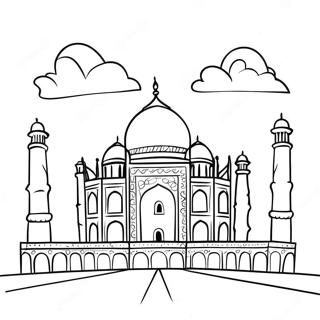 Page A Colorier Du Beau Taj Mahal Au Coucher De Soleil 58175-48350