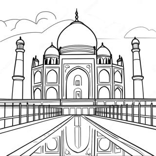 Page A Colorier Du Beau Taj Mahal Au Coucher De Soleil 58175-48352