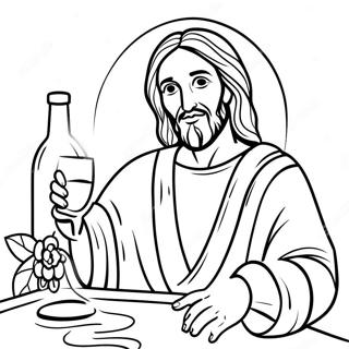 Jésus Transforme L'eau En Vin Pages À Colorier