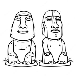 Page A Colorier Des Statues Moai 58215-48377