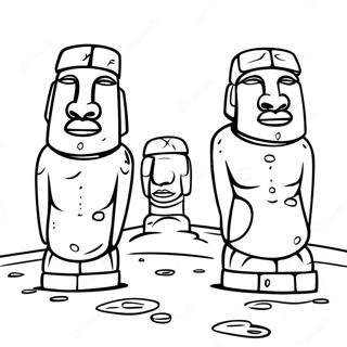 Page A Colorier Des Statues Moai 58215-48378