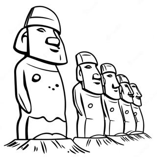 Page A Colorier Des Statues Moai 58215-48379