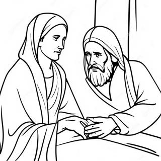 Page A Colorier Fille De Jairus Avec Jesus 58305-48453