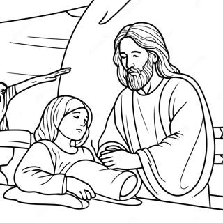 Page A Colorier Fille De Jairus Avec Jesus 58305-48454