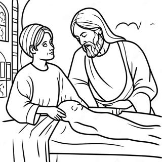 Page A Colorier Fille De Jairus Avec Jesus 58305-48455