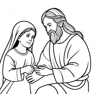 Page A Colorier Fille De Jairus Avec Jesus 58305-48456