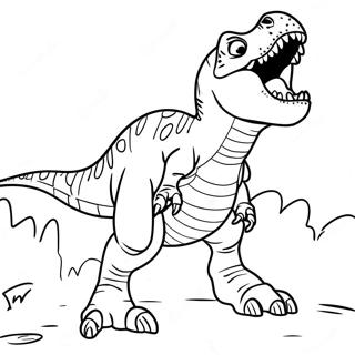 Page A Colorier Dun T Rex Feroce En Train De Rugir 58415-48535