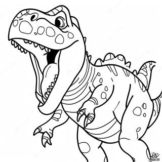 Page A Colorier Dun T Rex Feroce En Train De Rugir 58415-48536