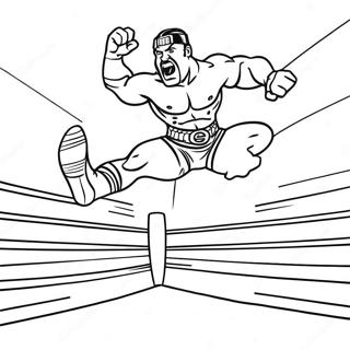 Page A Colorier Dun Lutteur De La Wwe Sautant Sur Un Adversaire 58435-48551