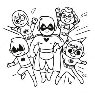 Page A Colorier De La Celebration Danniversaire De Super Heros 58455-48559