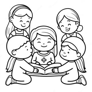 Page A Colorier Enfants Reconnaissants En Priere 5845-4671