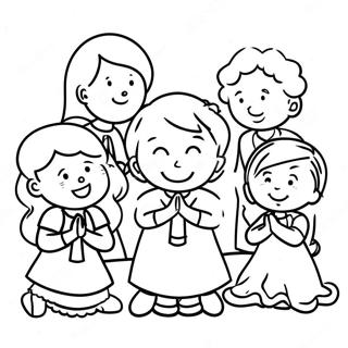 Page A Colorier Enfants Reconnaissants En Priere 5845-4672