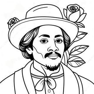 Page A Colorier De Juan Diego Avec Des Roses 58686-48755