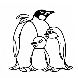 Page A Colorier Famille De Pingouins Empereurs Mignons 58716-48771