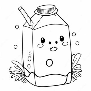 Page A Colorier Mignon Carton De Lait Avec Paille 58726-48781