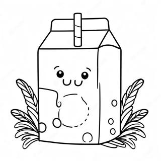 Page A Colorier Mignon Carton De Lait Avec Paille 58726-48782