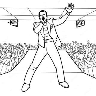 Page A Colorier Freddie Mercury En Performance Sur Scene 58756-48805