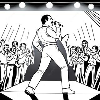 Page A Colorier Freddie Mercury En Performance Sur Scene 58756-48807