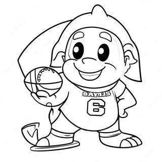 Page A Colorier Mascotte Joyeuse Du Super Bowl 5875-4694